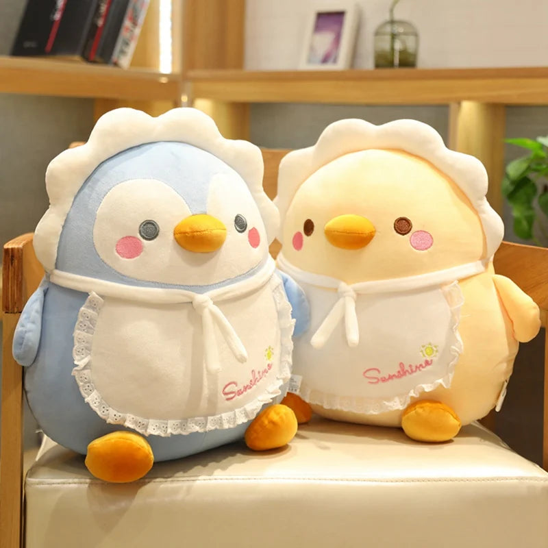 Lusy Store LLC Fat Kawaii Chicken Bear Rabbit Penguin Piggy Dinosaur Plush Pillow Toys Soft Stuffed Animal Chair Cushion Gift Plush