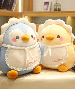 Lusy Store LLC Fat Kawaii Chicken Bear Rabbit Penguin Piggy Dinosaur Plush Pillow Toys Soft Stuffed Animal Chair Cushion Gift Plush