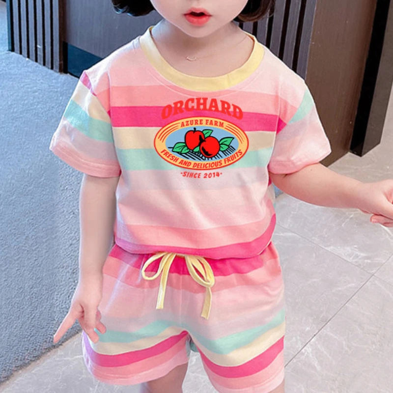 Lusy Store LLC Hello Kitty Clothing Sets for Kids Baby Girls Outfits Short Sleeve T Shirt T shirt