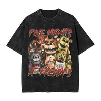 Men Y2K Basic Cotton T-Shirts Summer Bonnie Funny FNAF At Freddys Round Neck Fashion Tee Shirt Custom DIY Oversize Tops 5