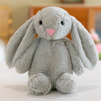 Easter Plush Bunny | Soft Long-Eared Rabbit Doll | 12 in | Lusy Store Gray 12"