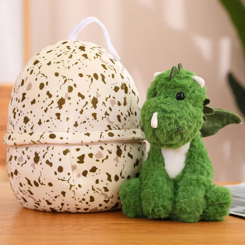 Lusy Store LLC 2 In 1 Dinosaur Plush Green Baby Dino In A Dragon Egg Stuffed Toy Cute Hugging Sleeping Doll Gifts Plush