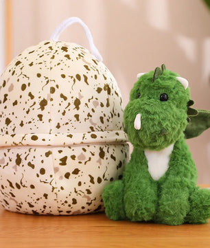 Lusy Store LLC 2 In 1 Dinosaur Plush Green Baby Dino In A Dragon Egg Stuffed Toy Cute Hugging Sleeping Doll Gifts Plush