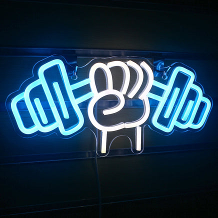 Lusy Store LLC Fitness Neon Sign Dumbbell LED Light Gym Art Wall Decoration Neon Sign