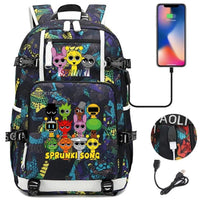 New Sprunki Print USB Boys Girls Kids Book Bags Large Capacity Teenagers Schoolbags Women Men Laptop Travel Backpack Picture Color 8 18 Inch