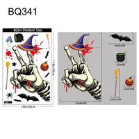 2025 Halloween PVC Glass Window Static Sticker Horror Castle Cat Decorative Sticker Halloween Glass Decals Home Party Decoration Style2-BQ341