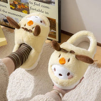 Hello Kitty Cinnamoroll Kuromi Plush Slippers - Winter Kawaii Home Shoes A