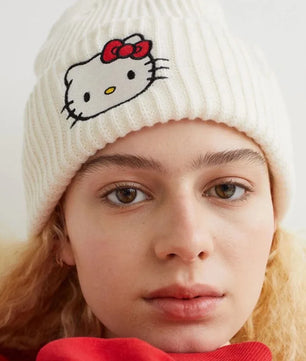 Lusy Store LLC Hello Kitty Beanie Hat Women Cute Cartoon Cinnamoroll Melody Kuromi Winter Knitted Cap Hat