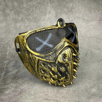 Punk Mask Halloween Dress Up Demonmask Rivetgrim Reapermask Cool Mask wrench Cosplay Halloween Costumes Gold One Size