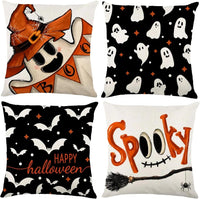 Spooky Halloween Pillowcases: Witch, Ghost, Bat, and 'Spooky' Designs for a Hauntingly Fun Season! Sofa cushion cover, gift