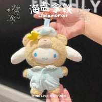 Creative Cartoon Kuromi Hello Kitty Plush Pendant Doll Sanrio Family Latte Baby Cute Keychain Toy Cool Lommy Doll Girls Gift Toy Cinnamoroll 15cm