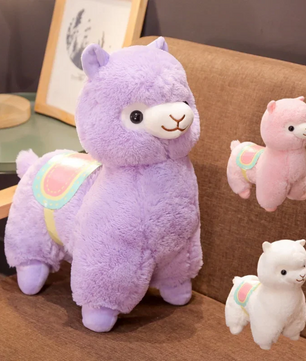 Lusy Store LLC Creative Saddle Alpaca Plush Toy Cute Cartoon Animal Doll Soft Stuffed Home Decoration Kids Birthday Christmas Gift Plush