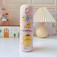 Sanrio Hello Kitty Kuromi Melody Cartoon Stainless Bounce Cup Creative Trending Student Water Bottle Large Capacity Thermos Cup 15 420ML