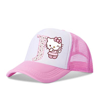Hello Kitty Baseball Cap Peaked Hat Sanrio Cute Letter A-z Initials Print Pink Summer Adjustable Sunhat Girl Women Snapback Caps KT3019