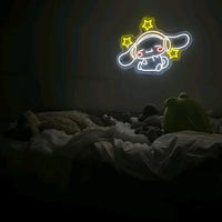Lusy Store LLC Cinnamoroll Neon Sign Kids Room Decor Game Room Wall Neon Light Sign Gifts Neon Sign
