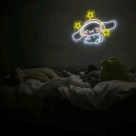 Lusy Store LLC Cinnamoroll Neon Sign Kids Room Decor Game Room Wall Neon Light Sign Gifts Neon Sign