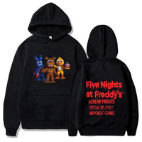 Five Night Hoodies Streetwear FNAF Hooded Sweatshirts Fleece Long Sleeve Y2K Pullover Men Women High Street Harajuku Hoodie Black2