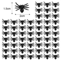 50/200pcs Black Mini Spider Haunted House Spider Web Bar Party Decoration Supplies Simulation Tricky Toy Halloween Decoration 1.5x2cm