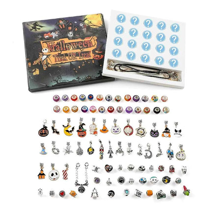 Halloween Advent Surprise Blind Box DIY Charms Beads Bracelet Disney Nightmare Before Christmas Jack Skellington Charms Pendants Halloween Gifts