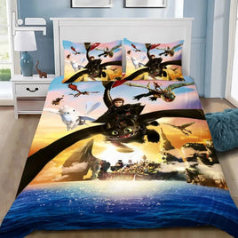 How to TrainS Your D-dragons Bedding Set Your D-dragons Duvet Cover Pillowcase Adult Boy Girl Single Twin Full Queen King Size Lusy Store