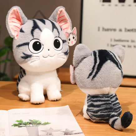 Lusy Store LLC Kawaii Cat Plush Anime Character Chi Chi's Cat Stuffed Doll Soft Cheese Cat  Home Decor Plush