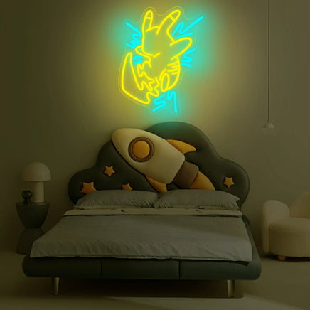 Lusy Store LLC Pikachu Neon Sign for Gaming Room LED Neon Light Sign Perfect for Bedroom Gifts Neon Sign