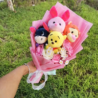 Lusy Store LLC Winnie the Pooh Plush Bouquet Bear Tiger Pig Anime Cartoon Decoration Gift Valentine's Day Gift Bouquet