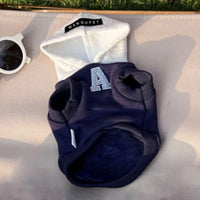 Dog Hoodie Winter Warm Dog Clothes Soft Sweatshirt Small Medium Dogs Coat Cold Weather Pet Clothing Chihuahua Pug Dark Blue
