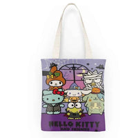 Kawaii Sanrio Halloween Hello Kittys Shoulder Bags Cartoon Anime Kuromi Girl Canvas Shoulder Bag Shopping BagNo zipper H