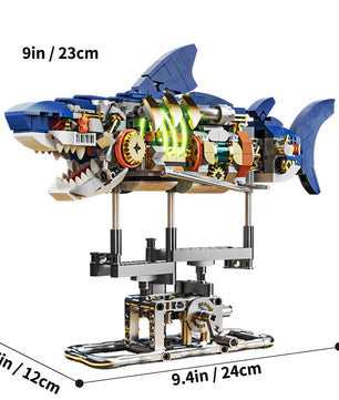 Lusy Store LLC Shark Sea Life Building Blocks Set with Display Stand and Lights, Block Gift for Kids and Adults 687pcs Building Blocks