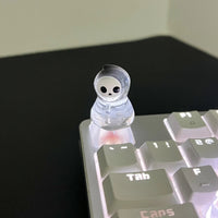 1Pcs Cute Halloween Skeleton Ghost Key caps Cross Axis Mechanical Keyboard Accessories White Ghost