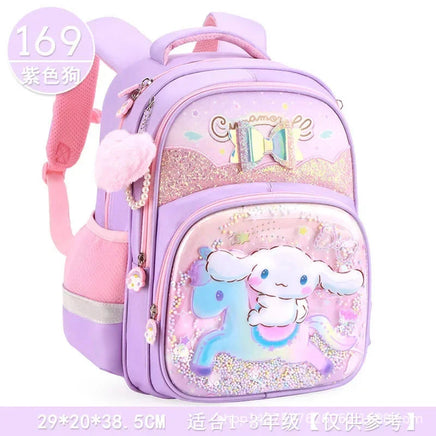 Sanrio Cute Kuromi Melody Cinnamoroll Large Capacity Backpack Boys Girls Cartoon Hello Kitty Kawaii Canvas Schoolbag 2024 Cute 3