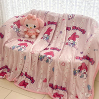 Sanrio Plush Kids Blanket Soft Fluffy Hello Kitty Cinnamoroll Cartoon Warm Throw Quilt Rainbow Blanket for Sofa Bedroom Gift My Melody