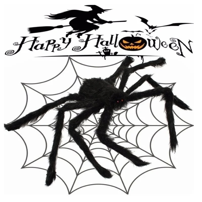 Lusy Store LLC Black Spider Halloween Decoration Haunted House Prop Indoor Outdoor Giant Decor Plush
