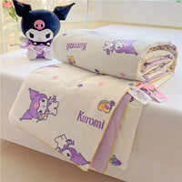 Sanrio Hello Kitty Cartoon Cinnamoroll Kuromi Summer Quilt Washable Air Conditioner Machine Washable Soft Comfortable Blanket Lusy Store