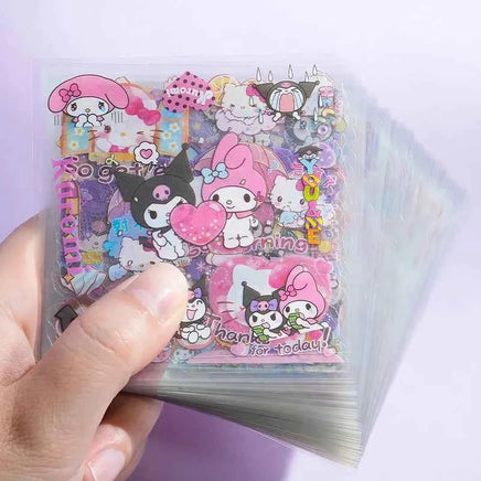 Sanrio 100-Piece Sticker Set Non-Repeating Hello Kitty Cinnamoroll Kuromi Waterproof Stationery Sticker Diy Handbook Stickers