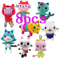 Animals Plush Gabby Dollhouse Lovely Plush Gaby Toy Plush House Cat Doll Cartoon Stuffed Animals Mermaid Cat Plushie Dolls Kids Orchid