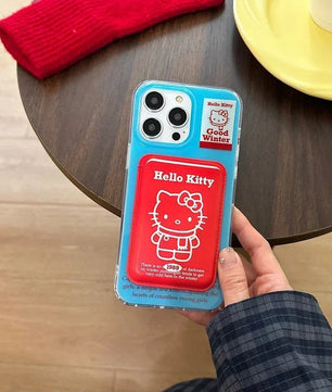 Lusy Store Cute Cartoon Sanrio Hello Kitty Magnetic Wallet Magsafe Wireless Charge Phone Case For iPhone 16 15 14 13 12 11 Pro Max  Cover 