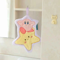 Cute Cartoon Kuromi Cinnamoroll Coral Velvet Hanging Kitchen Bathroom Children's Absorbent Hand Towel Square Towel b-Short style