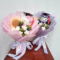 Graduation Bouquet Hello Kitty Kuromi Plush Doll Toy Woman Valentine's Day Gift