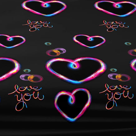 Lusy Store 1 Piece of Heart Flashing Emotion Pattern Frosted Bedsheet, Bedroom Printed Bedspread, Bedding (Excluding Pillowcases) 
