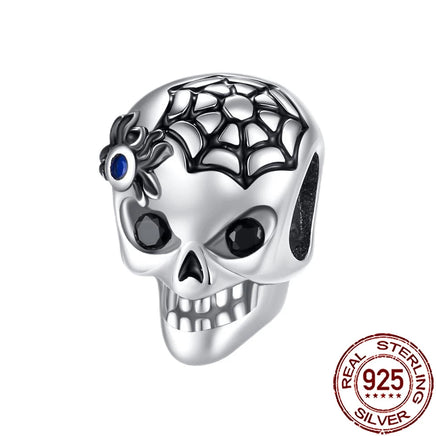 Gothic 2025 Charms 925 Sterling Silver Halloween Nightmare Skull Skeleton Beads Fit Snake Chain Bracelet Necklace DIY Jewelry OMT276