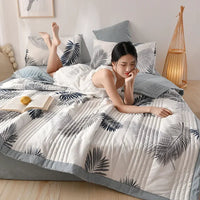 Quilted Spring Summer Quilt Soft Lightweight Duvet Summer Blanket Queen Breathable Blankets Comfortable Washable Double Quilts Lusy Store