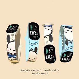 Latest Cartoon Watch Pochaco Cinnamoroll Electronic Watch Smart Bracelet Black Rice Anime Character Student Watch