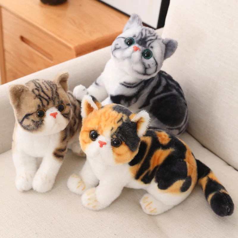 Lusy Store LLC Lovely Simulation Cat Stuffed Soft Pet Cat Dolls Kawaii Animal Plush Toys Plush