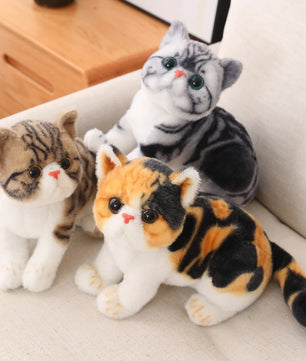 Lusy Store LLC Lovely Simulation Cat Stuffed Soft Pet Cat Dolls Kawaii Animal Plush Toys Plush