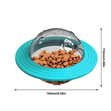 Interactive Flying Disk Dog & Cat Toy, Slow Feeder & Food Dispenser, IQ Training Chew Toy for Small to Large Dogs