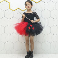 Black Red Clown Tutu Skirt Outfit for Girls Carnival Halloween Costumes for Kids Birthday Party Tutus Fluffly Princess Ball Gown