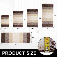 Olanly Luxury Bath Mat Microfiber Absorbent Bathroom Rug Shower Foot Mat Non-Slip Soft Living Room Floor Plush Carpet Decoration