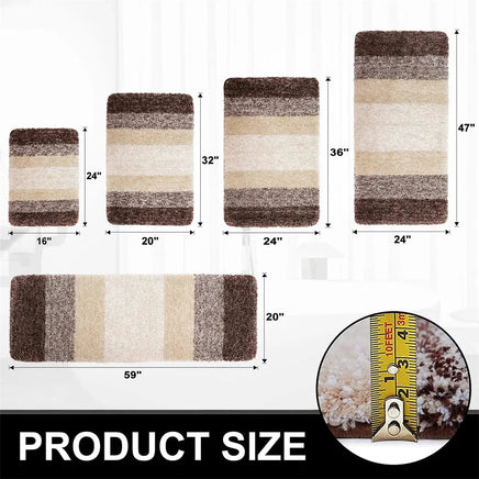 Olanly Luxury Bath Mat Microfiber Absorbent Bathroom Rug Shower Foot Mat Non-Slip Soft Living Room Floor Plush Carpet Decoration